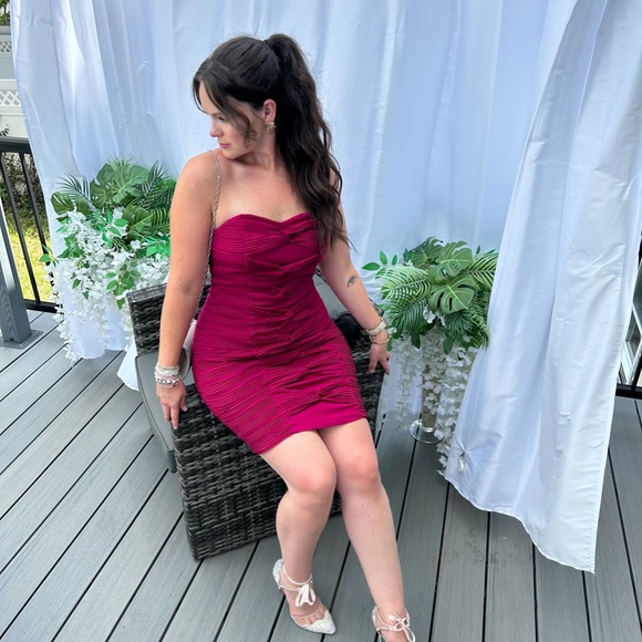 NWT Women's Strapless Pleat Knot Cocktail Wedding Prom Dress - Picture 1 of 5
